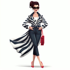Elegant Female Zebra Graphic Vector