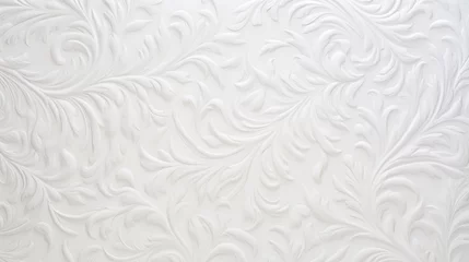 Foto op Plexiglas  a close up of a white wall with a pattern on it.  generative ai © Shanti