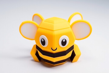 Fototapeta premium cute bee toy miniature plasticine isolated on white