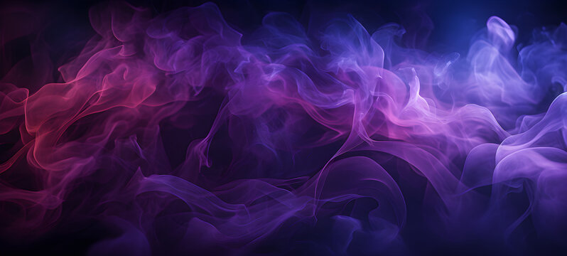 Mist texture. gradient smoke. Paint water mix smoke abstract background. Blue purple smoke. Ai generated image