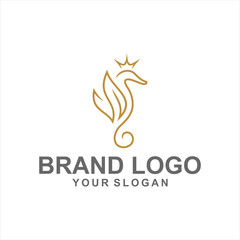 seahorses abstract animals logo vector © rezky