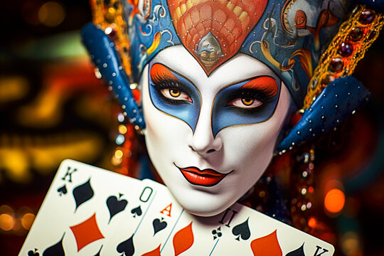 Femme Arlequin, tireuse de cartes