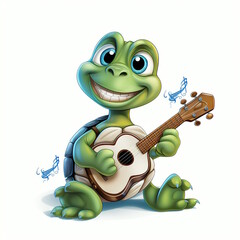 Obraz premium Musical Turtle in Vector Illustration