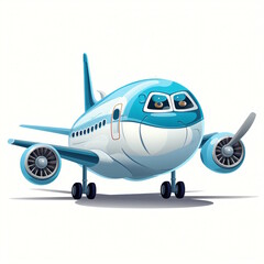 Airplane with Eyes in Vector Illustration