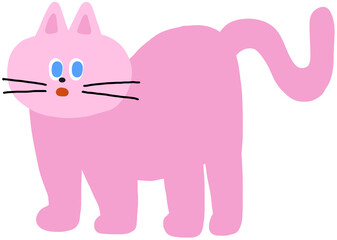 pink cat illustration