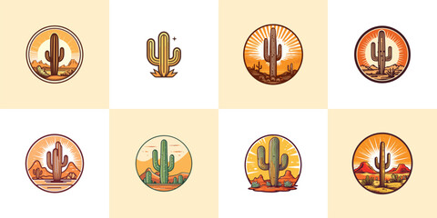 saguaro cactus vector clip art illustration - obrazy, fototapety, plakaty