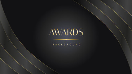 Modern dark black and golden slant lines luxury background. Premium award background. Modern abstract design template.