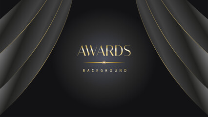 Modern dark black and golden slant lines luxury background. Premium award background. Modern abstract design template.