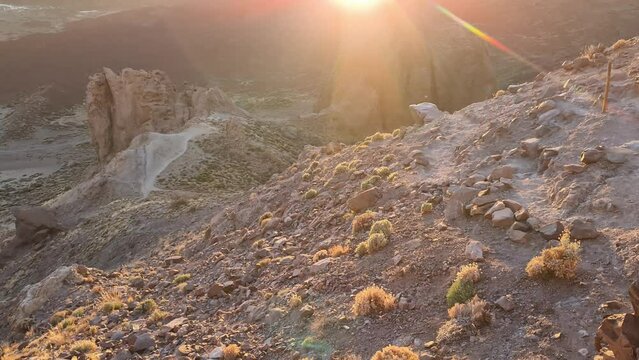 Stunning sunset at the Roques de Garcia in Tenerife.