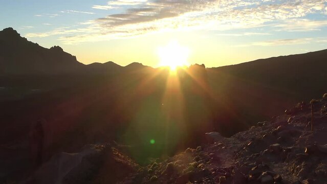 Stunning sunset at the Roques de Garcia in Tenerife.