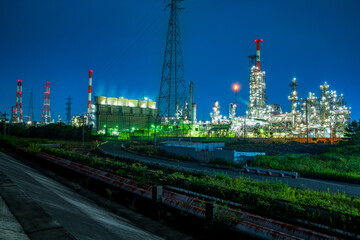 Obraz premium 三重県 四日市 工場夜景 