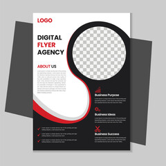 A4 business flyer template design, corporate brochure, marketing flyer, advertising flyer template design with mockup