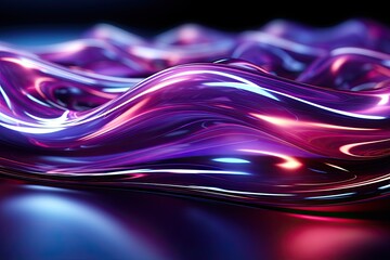 abstract glowing purple background with fluid surface