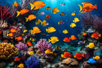 Fototapeta na wymiar coral reef in aquarium 4k HD quality photo. 