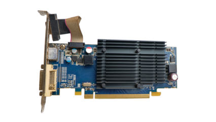 Personal computer graphics card isolated white background