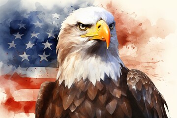 American bald eagle. Patriotic Bald Eagle. American Flag theme. American Pride. 