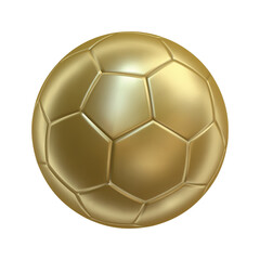 3d soccer ball icon Gold color. 3d vector render Symbol or emblem football . Vector illustration