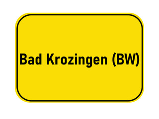German yellow town entrance sign Bad Krozingen BW

