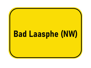 German yellow town entrance sign Bad Laasphe NW

