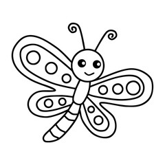 Butterfly icon in thin line style isolated on white background. Vector illustration