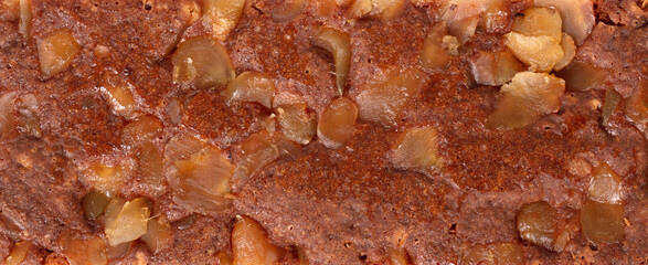 Traditional gingerbread cake, isolated, full screen