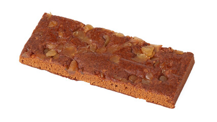 Traditional gingerbread cake, isolated on white