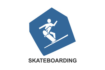 skateboarding vector line icon. playing skateboarding. extreme sport  pictogram illustration.