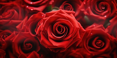 charming red roses bloom. Generative AI