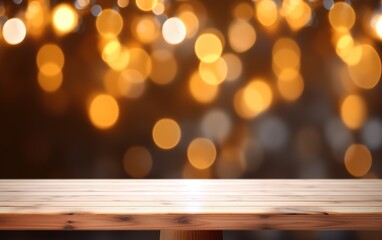 wooden baseboards with a background of flickering bokeh light. generative AI