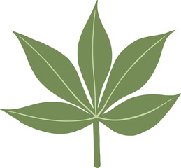 Simplicity cannabis leaf freehand drawing