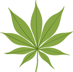 Simplicity cannabis leaf freehand drawing