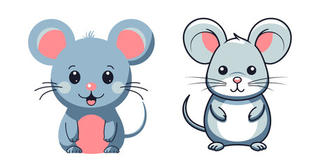 Cute funny mouse. Vector template for a coloring book with funny animals. Colouring page for kids.	