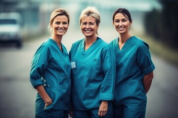 Fototapeta premium Group of different working women. Women's History Month