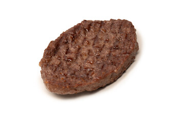 Cutlet with a minced beef isolated on a white background.