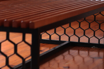 Detallde un banco de metal 