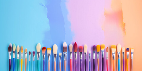 colorful background with brushes