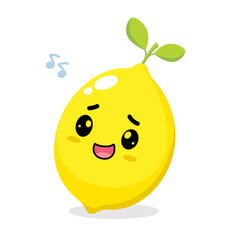 Vector cute funny lemon fruit character
