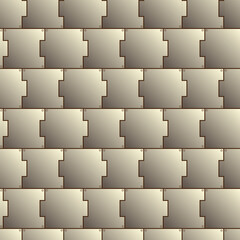 seamless pattern of metallic tiles attached with screws for prints and for decorating interiors and scenes