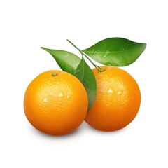 Ripe orange citrus fruit on white background. Generative Ai