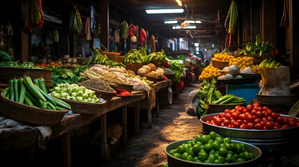 Fresh Vegetable Stand at the Market