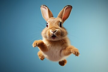 Obraz premium Happy rabbit jumping and having fun.