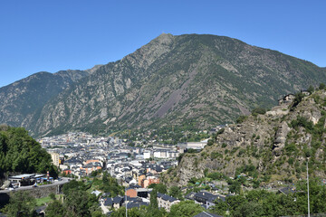 Fototapeta na wymiar Scenic panoramic landscape, Pyrinnes, Spain, Andorra