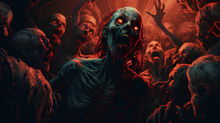 Horror scary zombie ghost - obrazy, fototapety, plakaty