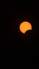 Solar eclipse. October 14th, 2023. Moon and sun