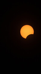 Solar eclipse. October 14th, 2023. Moon and sun