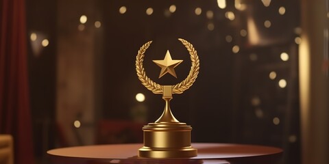 gold award trophy with an empty space in the middle, you can put a number in the middle. - obrazy, fototapety, plakaty