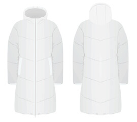 White winter jacket. vector illustration