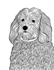 Havanese dog line art coloring page tattoo 