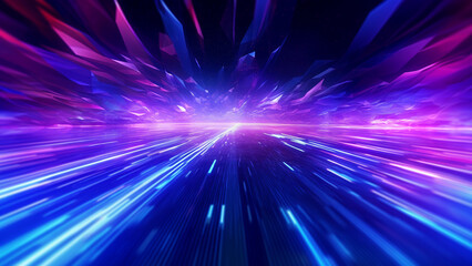 High Speed Technology Concept Illuminated, Captivating Light Abstract Background, Modern Digital Innovations and Futuristic Designs