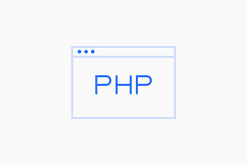 php coding illustration in flat style design. Vector illustration.
